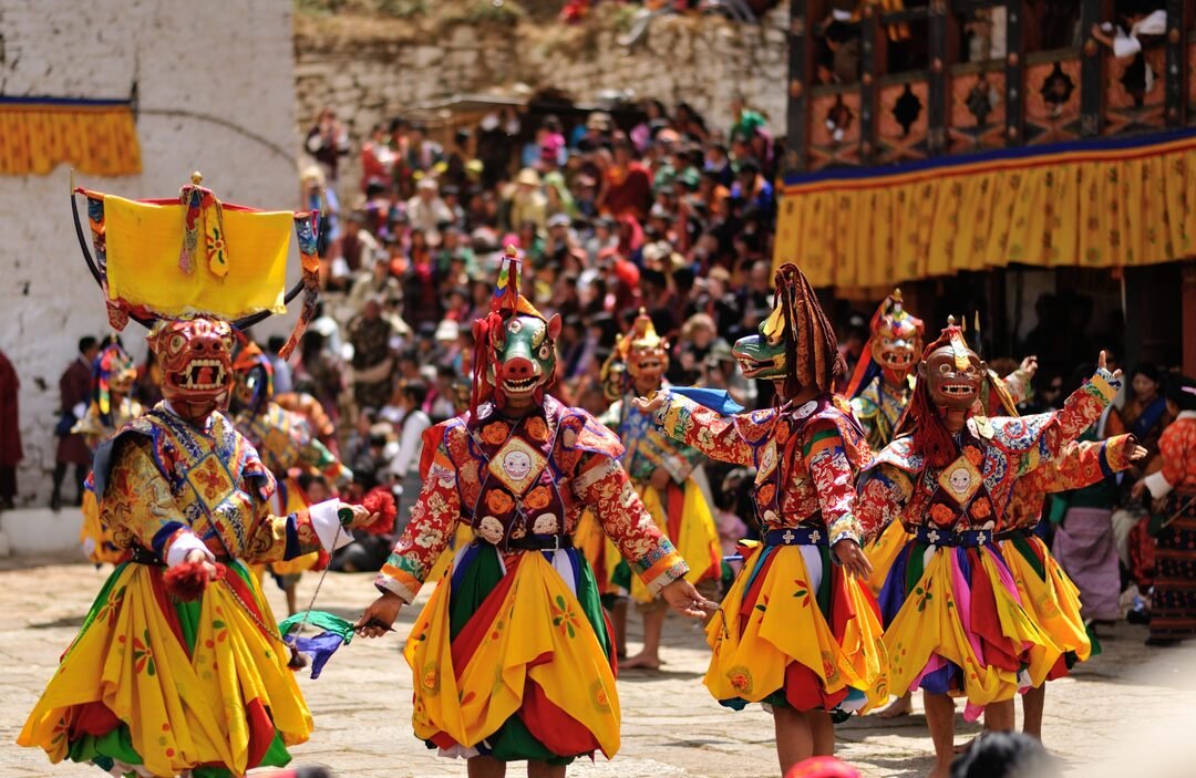 Masked dance at the annual Paro Tshechu