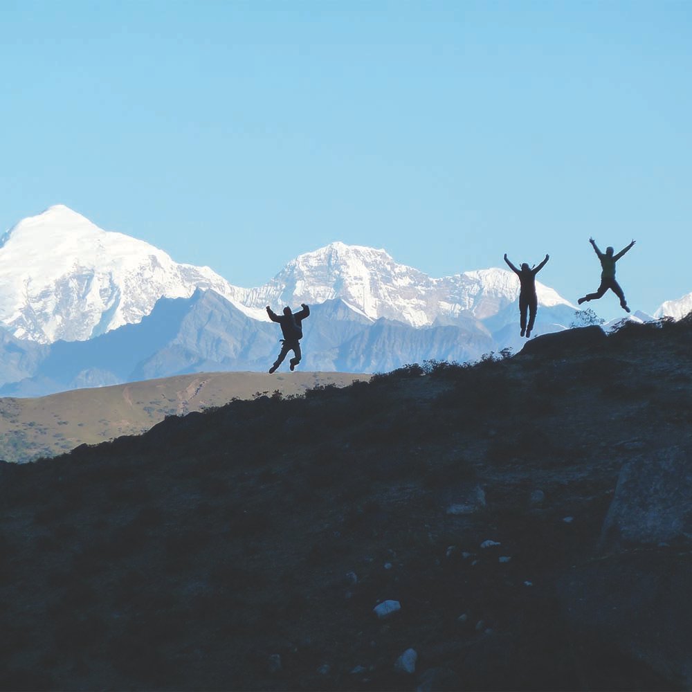 Celebrating at the highest pass